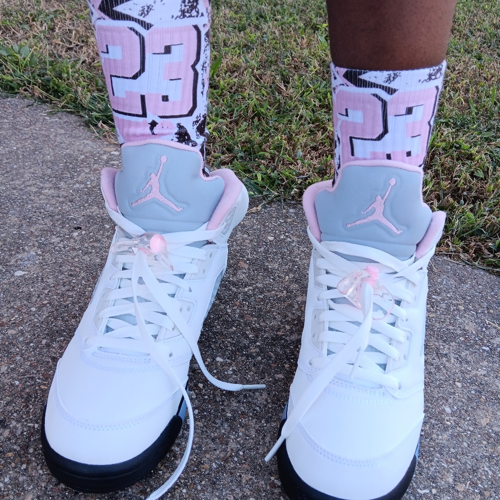 Jordan 5 Soft Pink Socks To Match